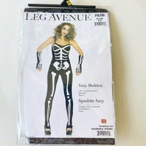 Halloween Leg Avenue Suzy Skeleton Costume Small (Size 4-6)
